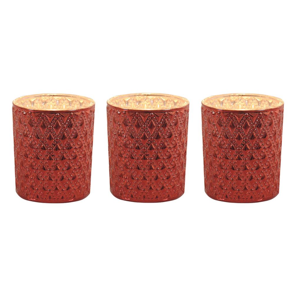 Aroma Red Lustre 3 Tealight & Votive Holder Set Extra Image 1